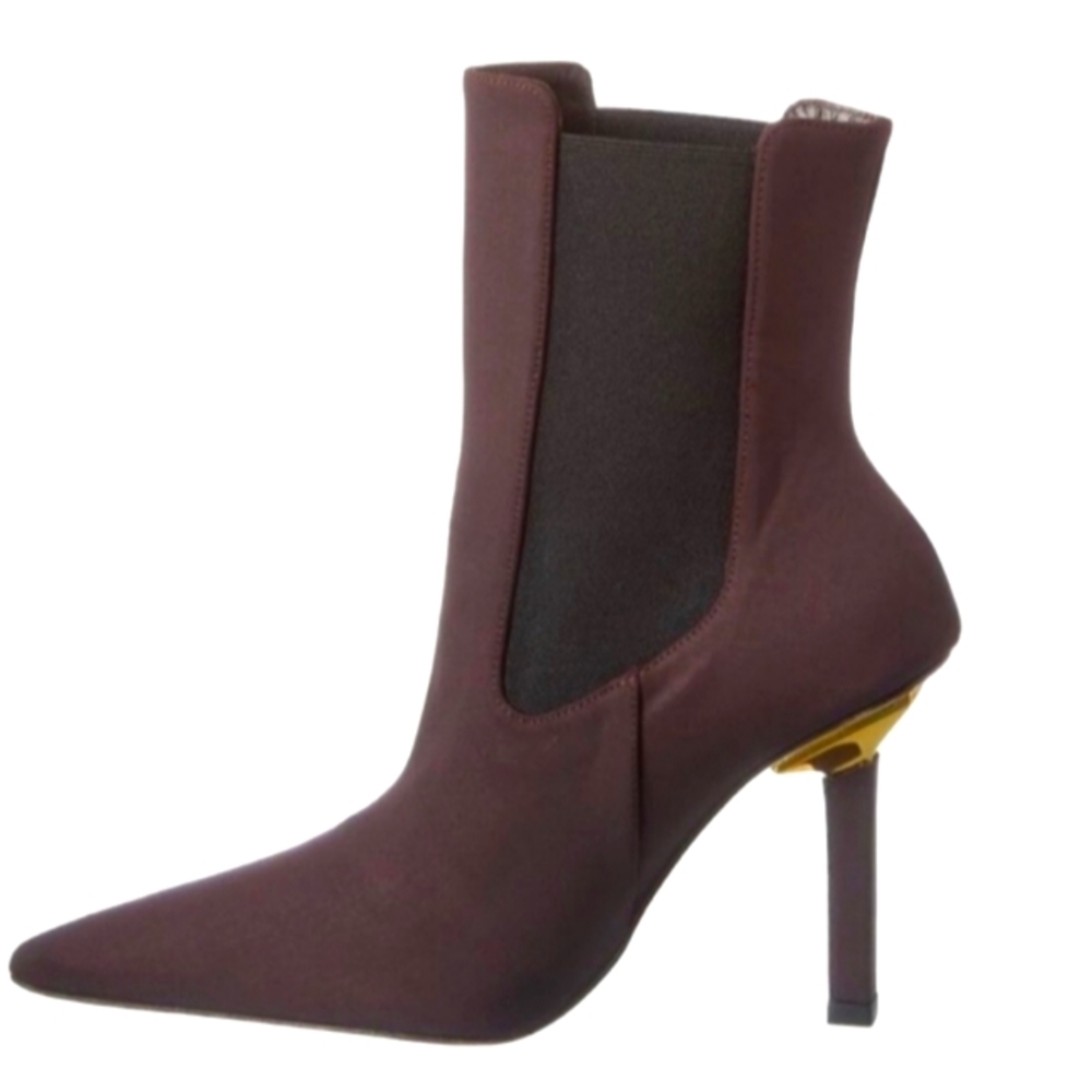 Good American High Kickstand Bootie Neoprene Chocolate Size 4